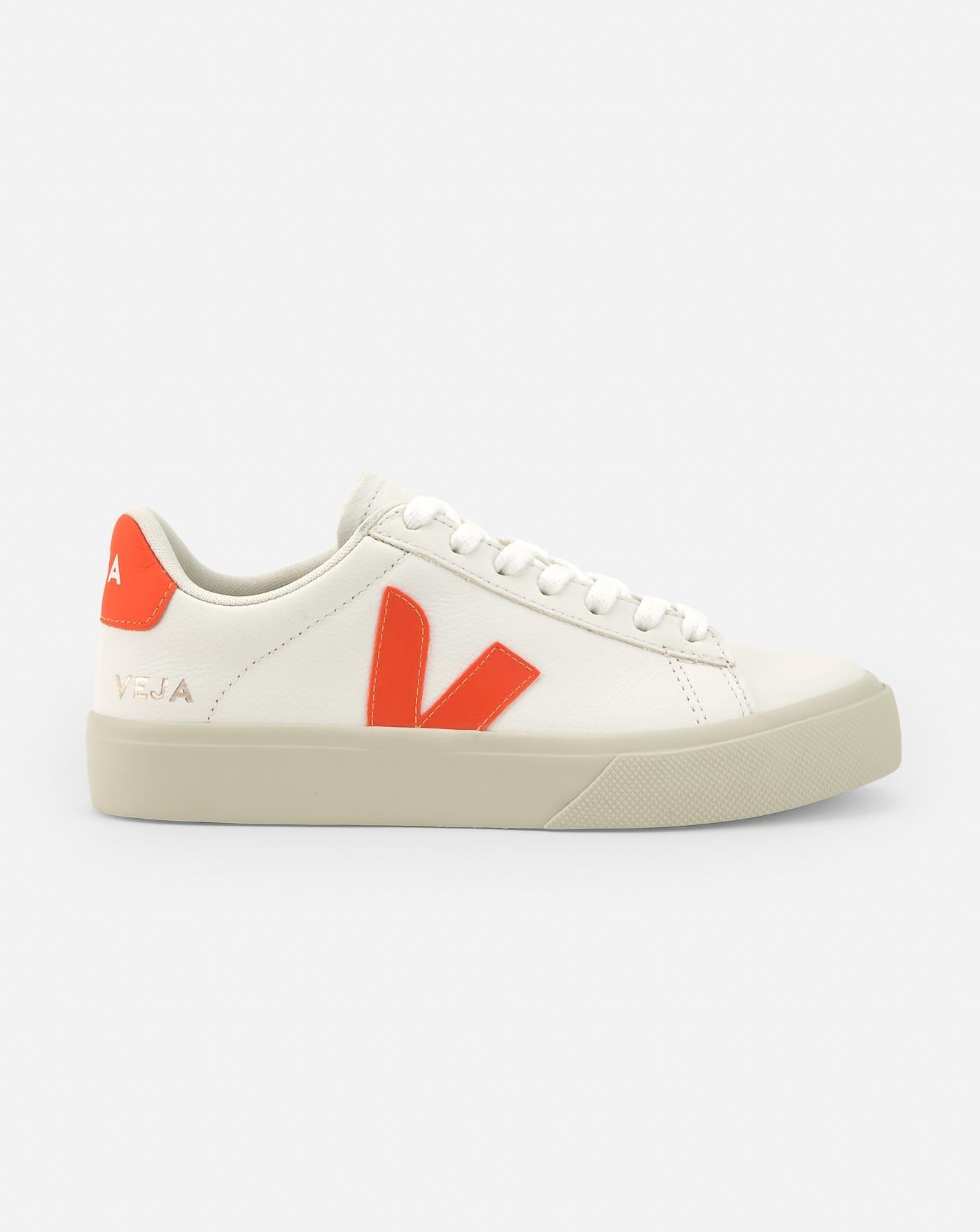 Zapatillas Veja Campo Chromefree Extra White Orange Fluo