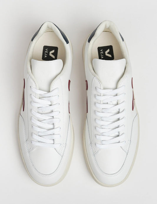 Zapatillas Veja V-12 Leather Extra White Marsala